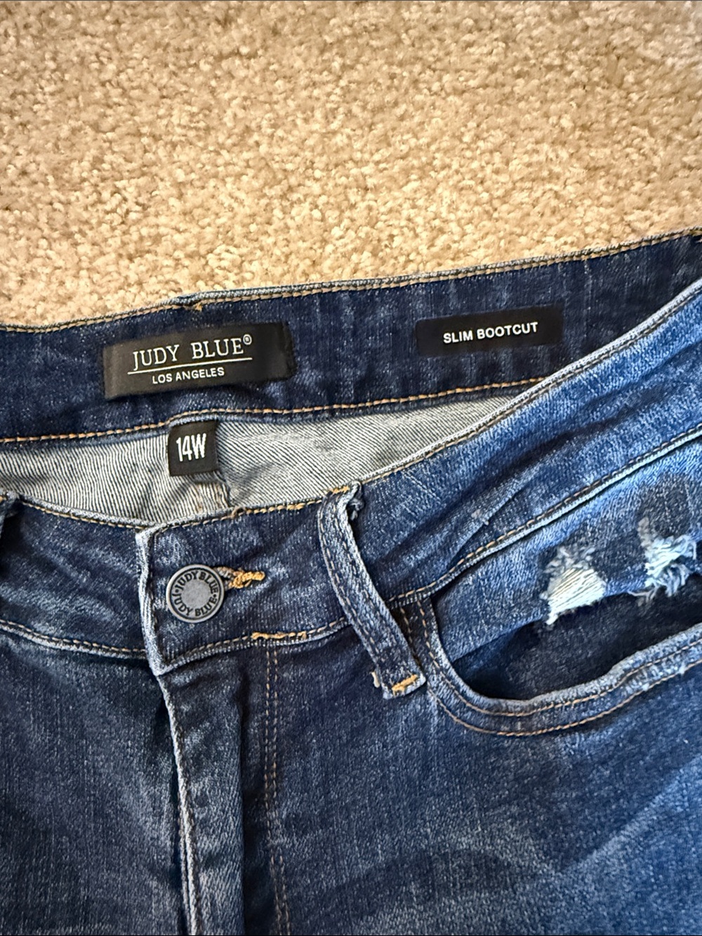 Judy Blue Slim Bootcut Denim Jeans Size 14W - Picture 2 of 5